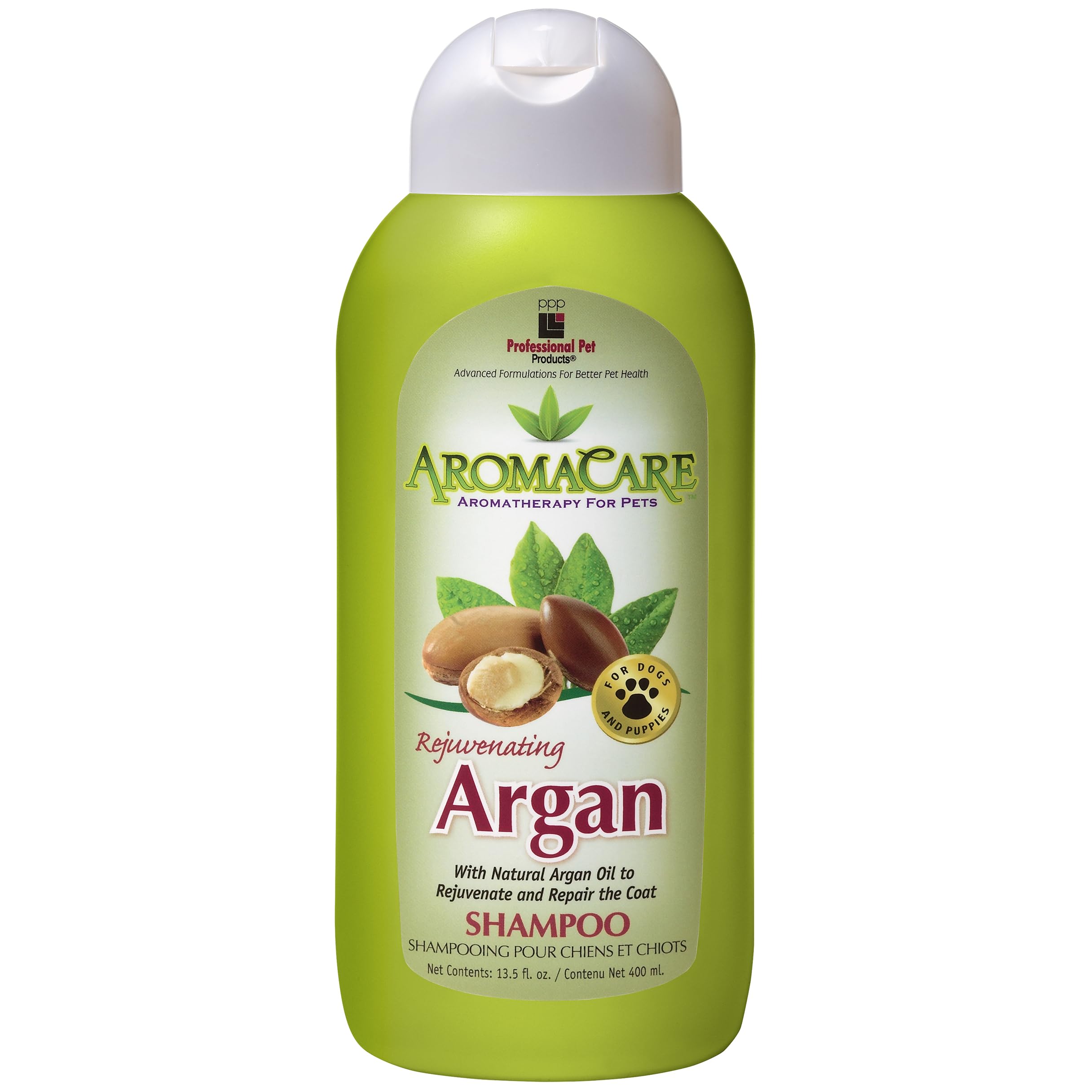 PPP AromaCare Rejuvenating Argan Shampoo for Dogs - Repairs Dry and Brittle Coats - Leaves Fur Silky & Shiny - 13.5 fl oz.
