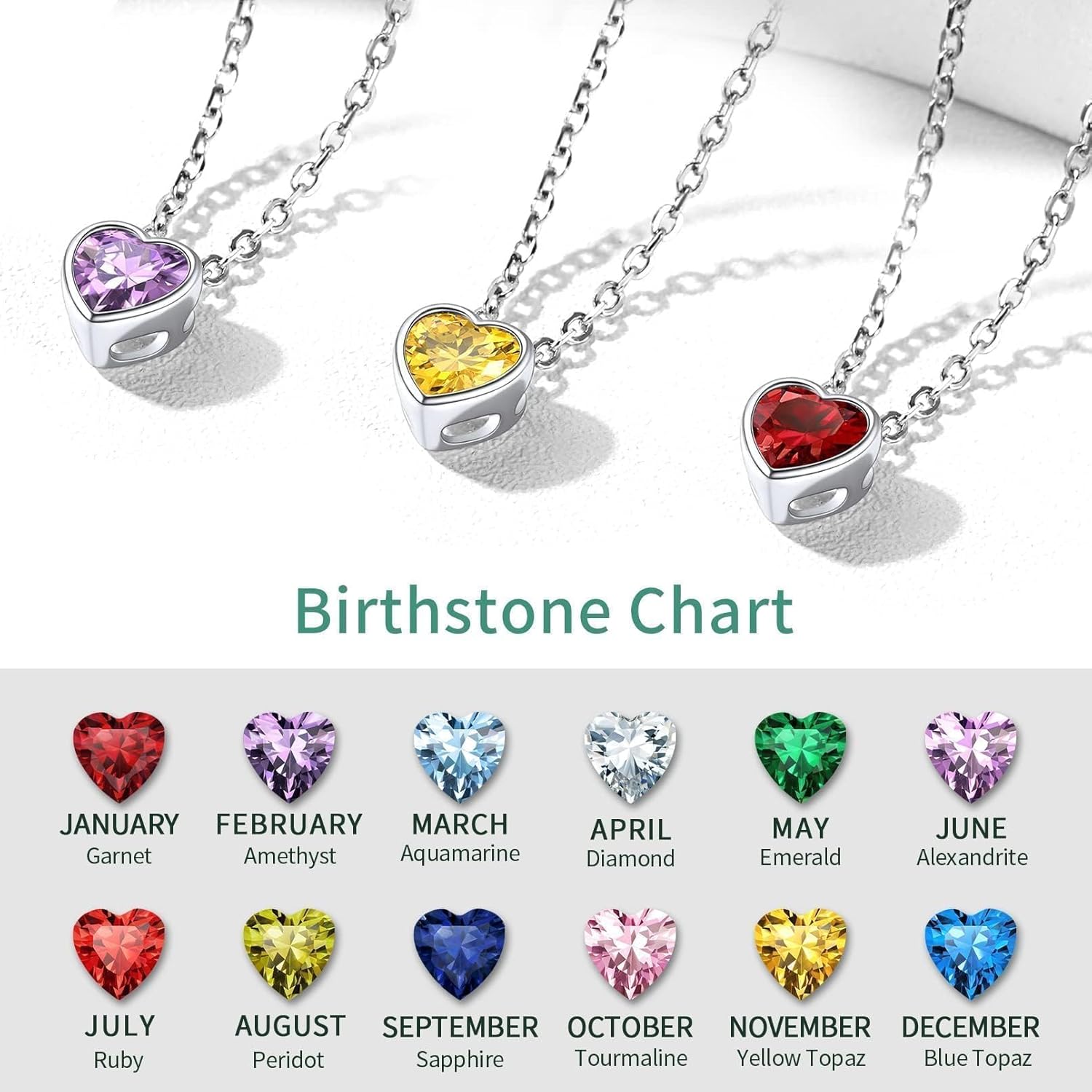 ChicSilver 925 Sterling Silver Anklets for Women, Simple Dainty Round/Heart Birthstone Ankle Bracelet Beach Foot Jewelry, 8.7-10.7 Inch Adjustable
