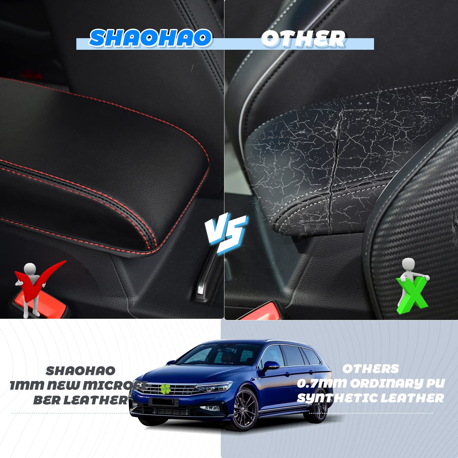 BIXUAN XC60 2025 Compatibile con Volvo XC60 V60 S60 2017-2024 2025 Copertura per braccioli per console centrale, rivestimento bracciolo coperchio interno accessori protezione in pelle