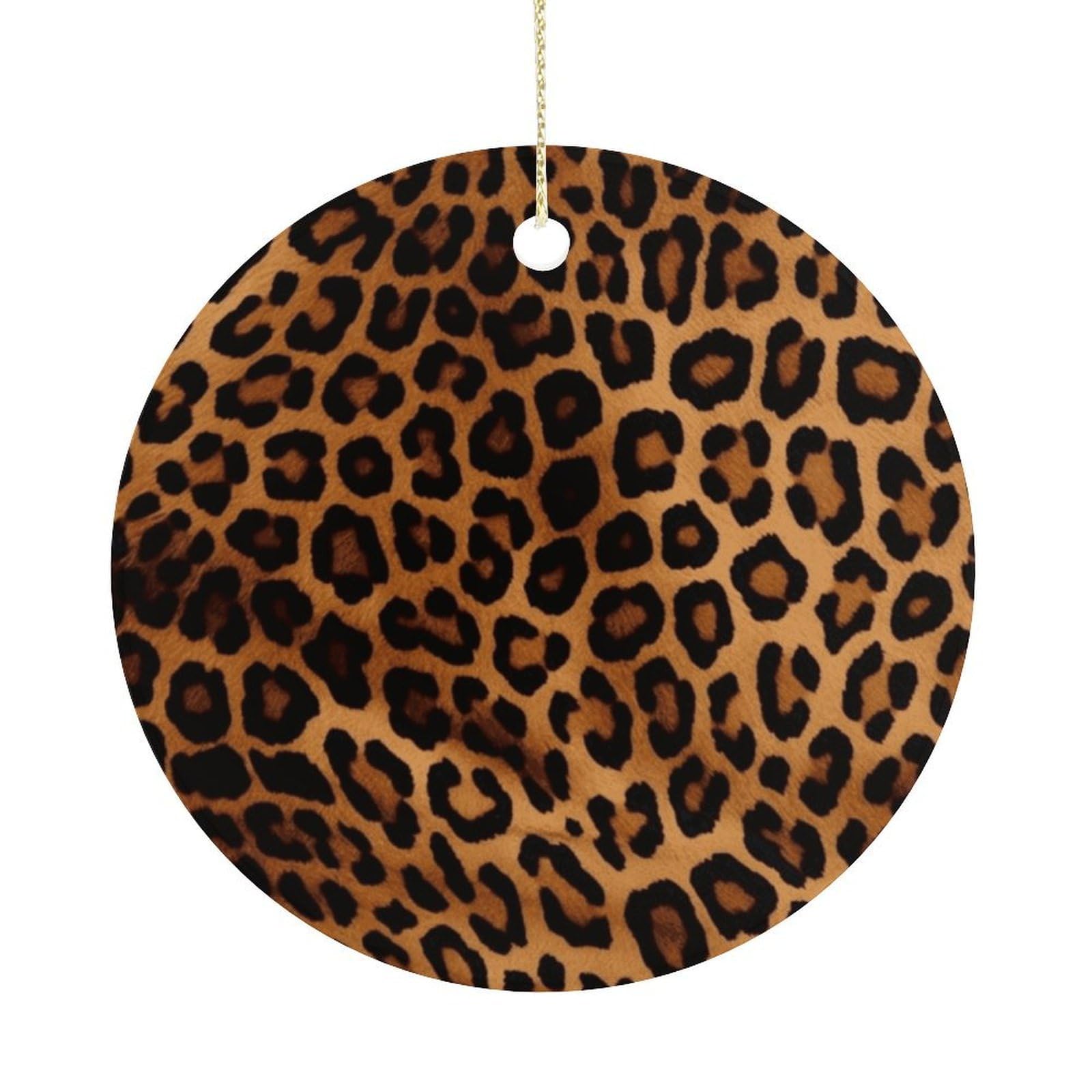 Cool Cheetah Leopard Christmas Ornaments Colorful Round Ceramic Ornament Christmas Hanging Decor Christmas Tree Decorations Xmas Keepsake for Women Men Xmas Holiday Party