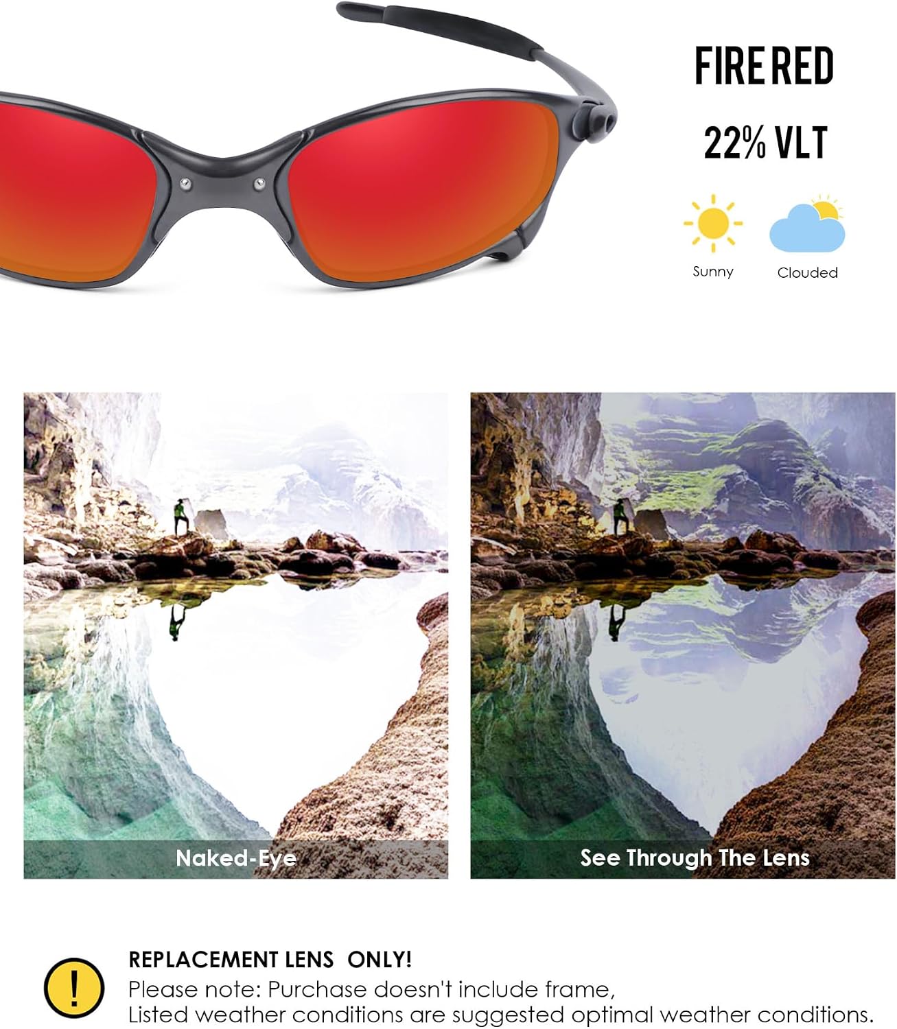 BLAZERBUCK Anti-salt Polarized Replacement Lenses & Sock Kit for Oakley Juliet Sunglass image 3