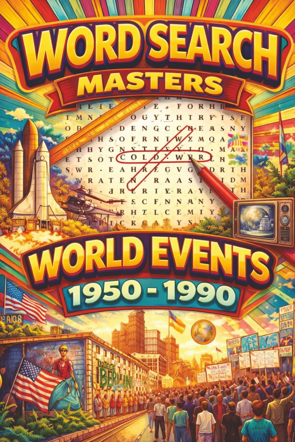 Word Search Masters - World Events 1950 - 1990: "Test Your Knowledge of 1950–1990: with 50 + Themed Word Searches from the Atomic Age to the Digital Dawn"
