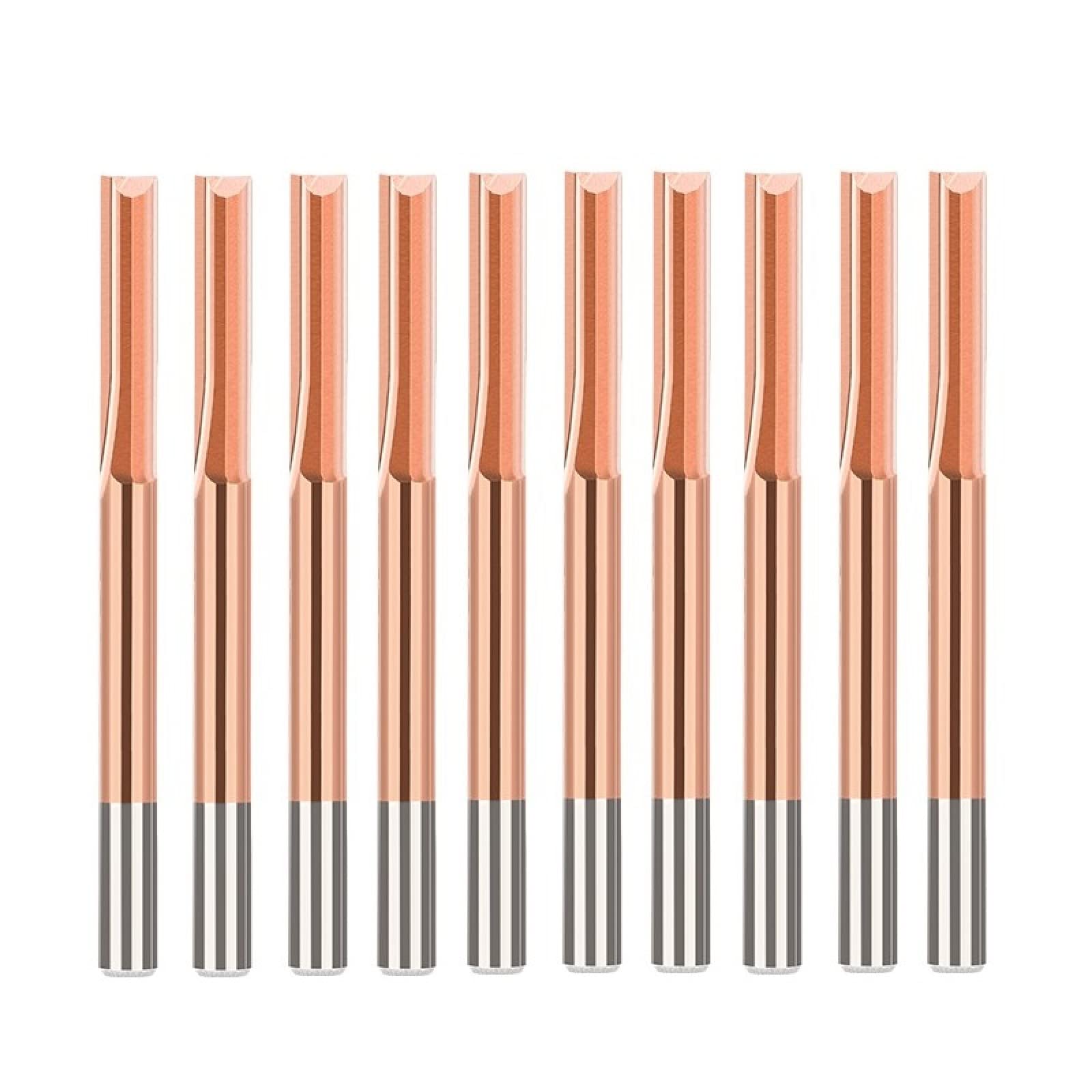 10 Stücke Gerade Flöte Fräser 1/8 Schaft Gerade Schaftfräser Zweiflöte Fräser CNC Fräser,3.175x17