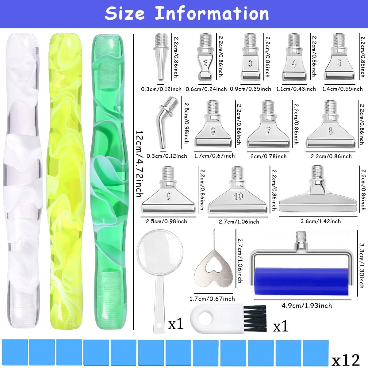 Praise V Do 5D Diamond Painting Art Bead Dot Drill Ergonomic Pen Kit with Screw Stainless Steel Silver Metal Tip Nibs Placers Roller Tool Accessories WYG