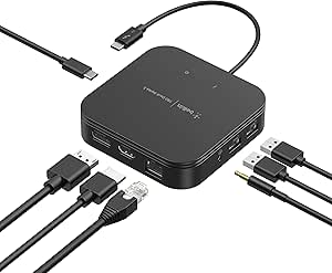 Belkin CONNECT Thunderbolt 3 Dock Core 7 in 1ドッキングステーション Macbook Pro / Macbook Air / iPad Pro / iMac / Windows 10対応 4Kデュアルディスプレイ対応 最大5K/60Hz DisplayPort1.4/HDMI2.0 USB-C PD 60W出力 1Gbpsイーサネット 2年保証 F4U110bt