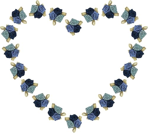 Meseey Mini cinta de satén de rosas de tela para manualidades, lazos pequeños, rosetas, apliques de costura para boda, novia, decoración de Meseey Mini cinta de satén de rosas de tela para manualidades, lazos pequeños, rosetas, apliques de costura para boda, novia, decoración de