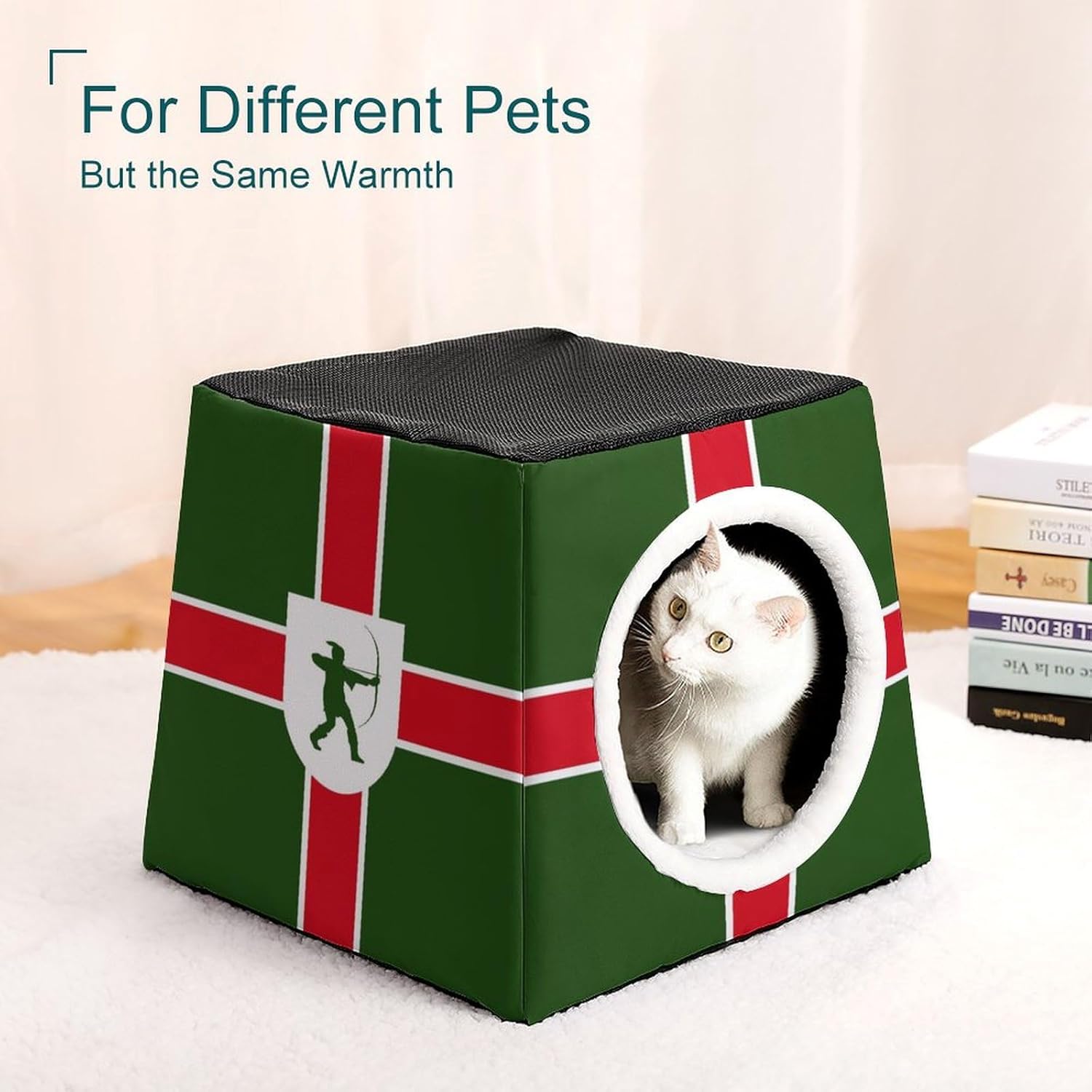 Generic Flag of Nottinghamshire County Cat House for Indoor with Spacious Cat Nest, style-6-2