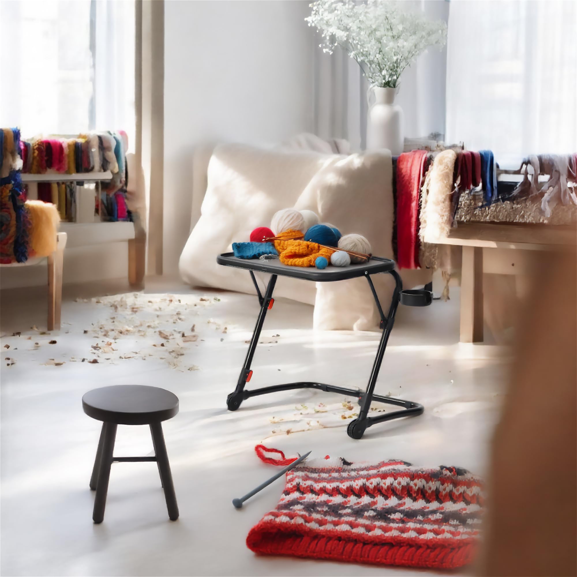 Table de dessin colorée pour enfant avec hauteur réglable, rangement spacieux et design ergonomique - Parfait pour les arts et l'artisanat, le travail à domicile et le jeu créatif, noir, 53 x 37,5 x