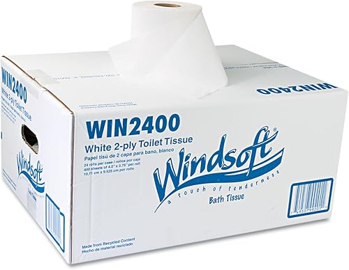 Miniatura 3 de Windsoft 2400 Solo rollo de dos capas Premium baño tejido, 24 rolloscartón (WIN2400)
