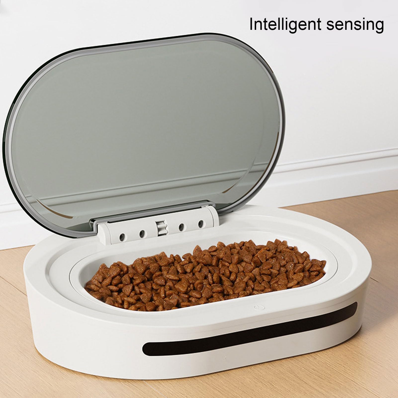 FILFEEL Mangiatoia Automatica per Gatti con Rilevamento a Infrarossi Dispenser di Cibo per Animali Domestici Sigillato Ermeticamente da 300 Ml per Gatti Interni USB + Alimentato a Batteria Silenzioso