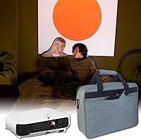 Vista 7 de Funda de transporte para proyector, bolsa para proyector con bolsillos de almacenamiento para accesorios y correas de hombro ajustables, bolsa