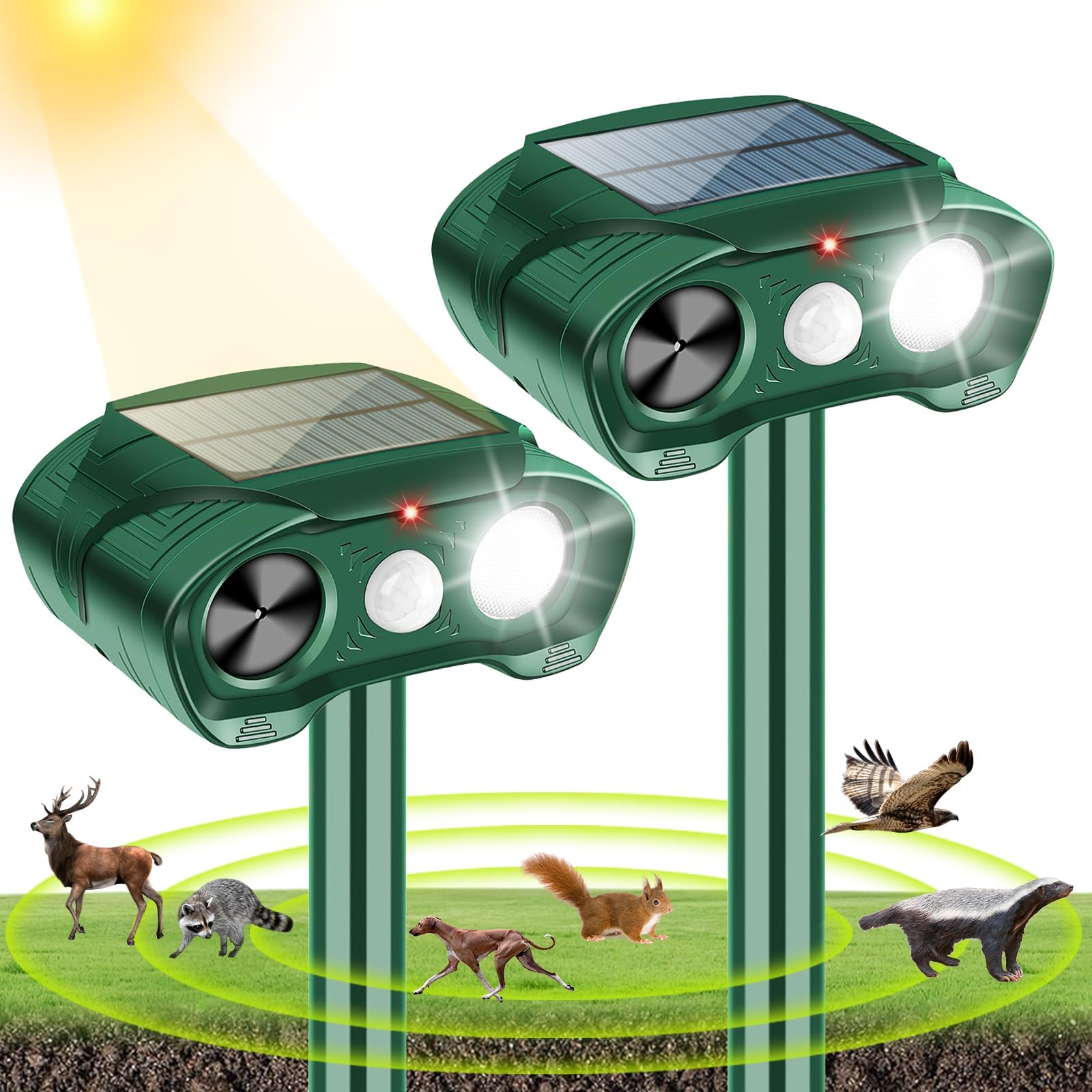 Ultrasonic Animal Repellent Outdoor,Solar Animal Repeller