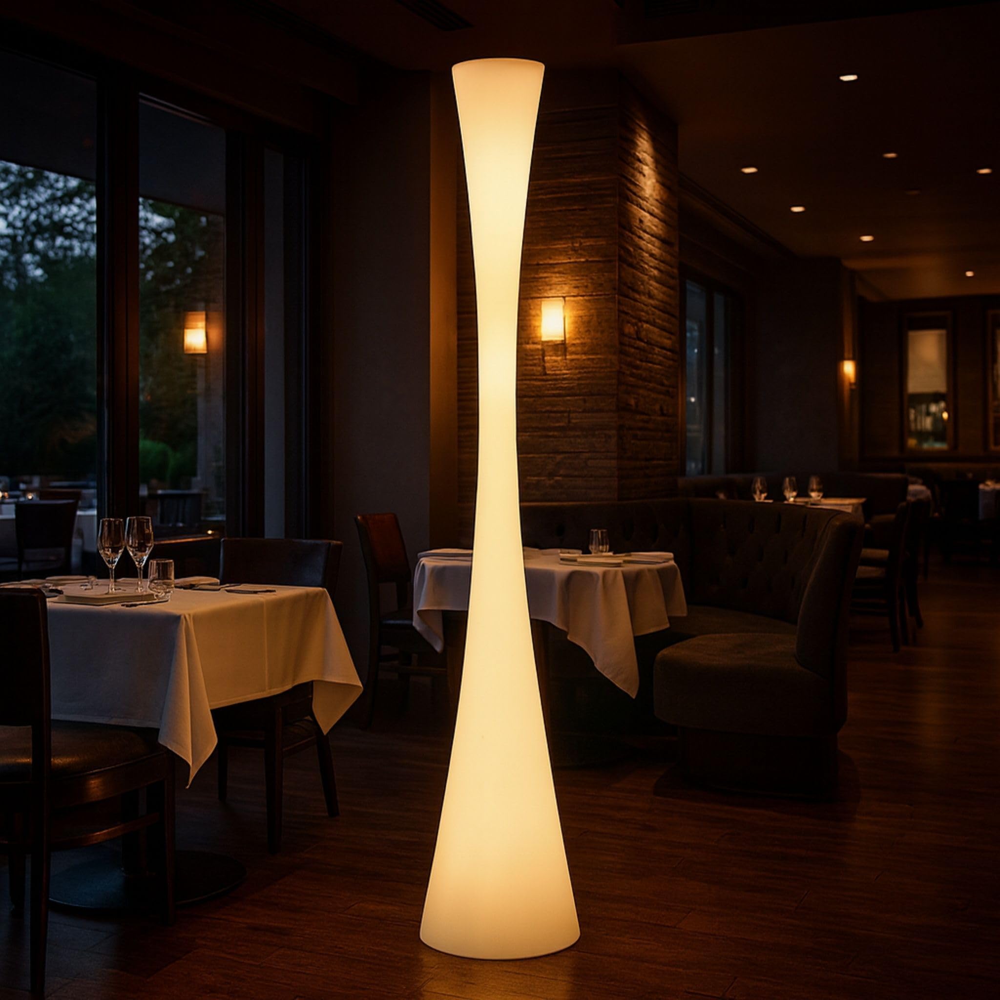 milani home - Lampada Luminosa da Esterno, Design scultoreo in polietilene, Diametro 35 x 173 cm, per Giardino terrazzo e Bordo Piscina