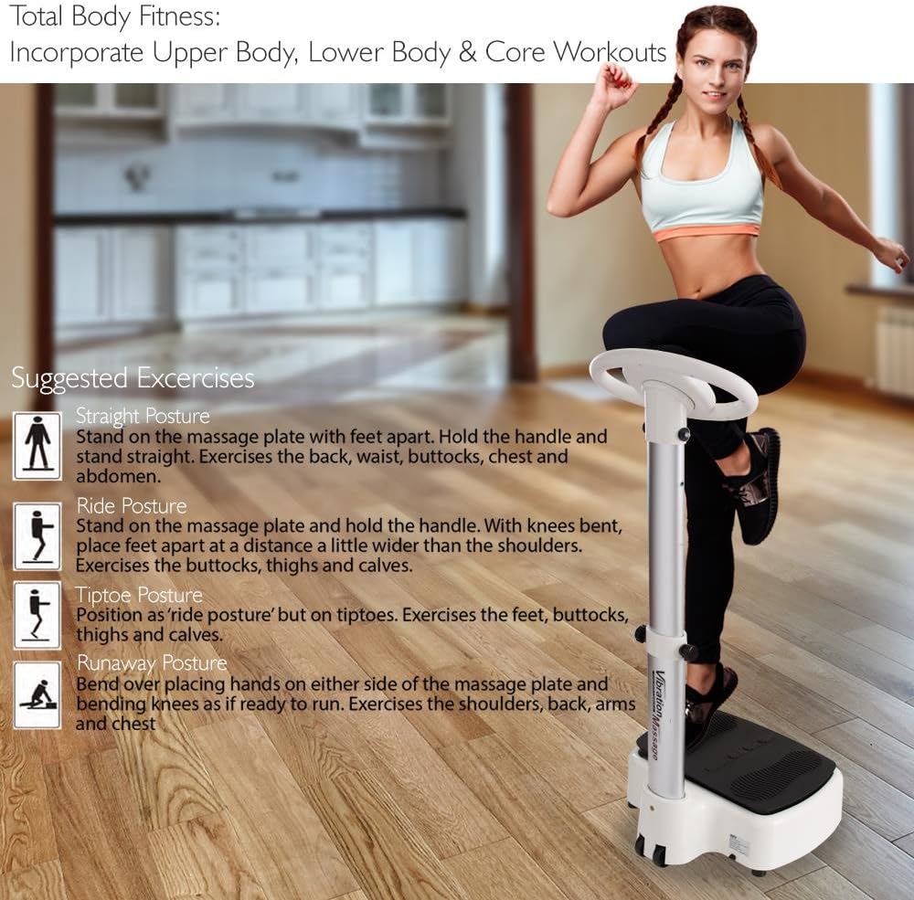 Standing Vibration Platform Exercise Machine - Revolutionary Equipment for Full Body Fitness Training - Digital LCD Display, Adjustable Settings Perfect for Weight Loss & Fat Burning - Pyle HURVBTR63 : Sports & Outdoors