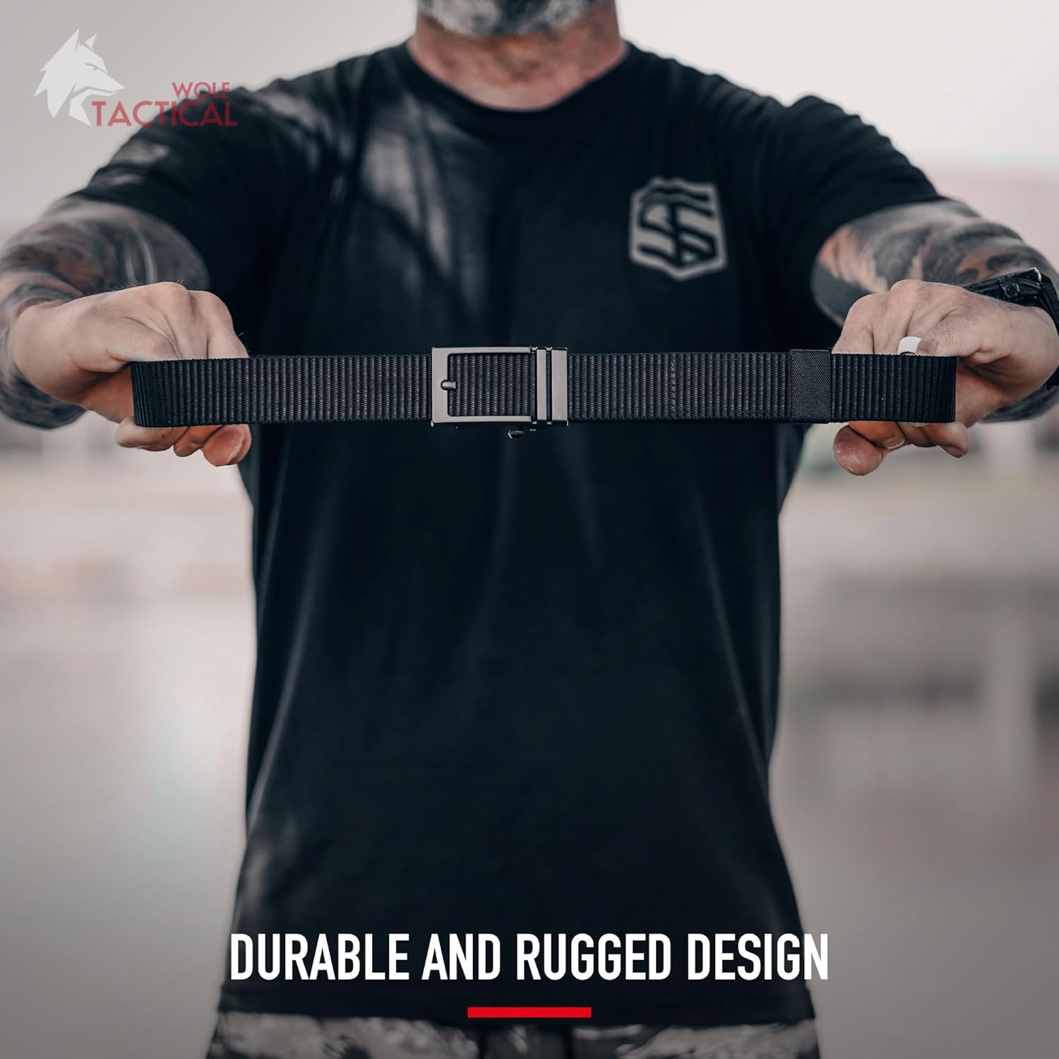 WOLF TACTICAL Ratchet EDC Belt – 1.5” Tactical Gun Belt for Concealed Carry CCW Infinitely Adjustable Nylon - Image 6