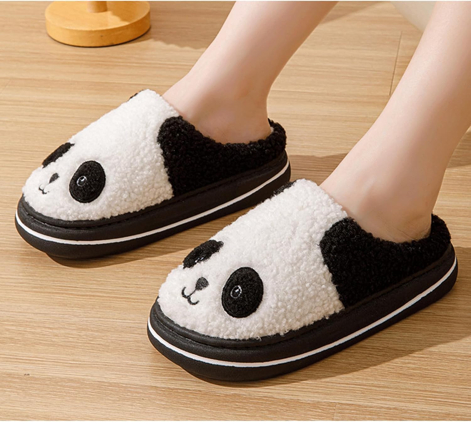 Genérico Pantuflas Mujer Panda, Forro Polar Suave Y Cálido