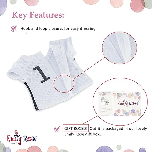 Miniatura 5 de Emily Rose Ropa de muñeca de 14 pulgadas  Uniforme deportivo de fútbol de muñeca de 14 pulgadas de EE. UU., incluye zapatos y accesorios, caja de