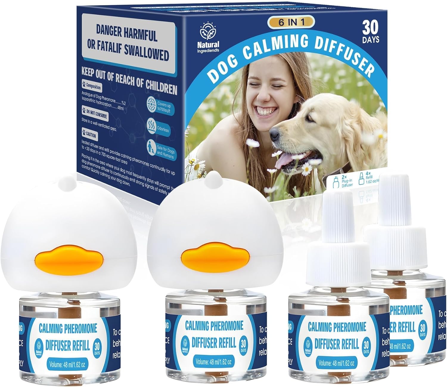 6-in-1 Dog Calming Pheromone Diffuser Kit for Stress Relief
