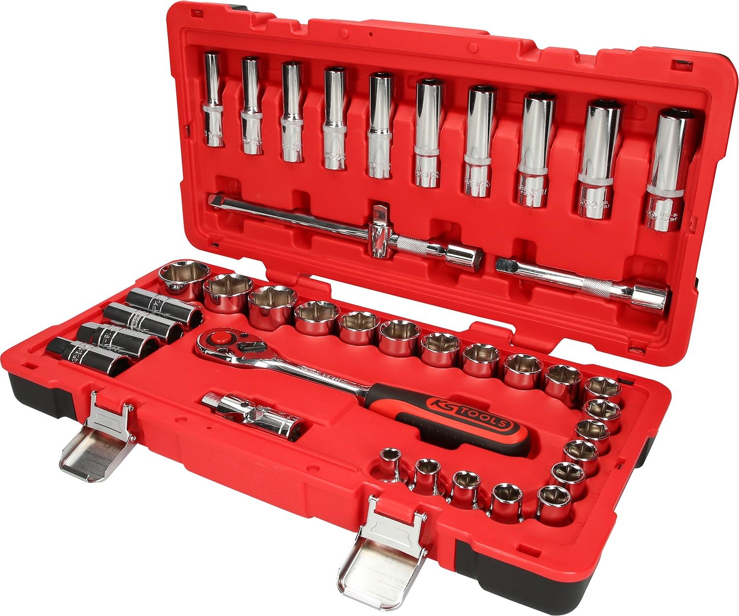 KS Tools 958.0639 CHROMEplus Zestaw podw. kluczy nasadowych,39-szt, 1/2"