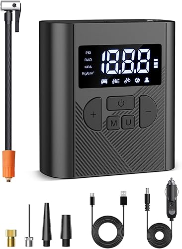Inflador de neumáticos, compresor de aire portátil, bomba de aire inalámbrica de 150 PSI para neumáticos de automóvil, bomba de neumáticos de
