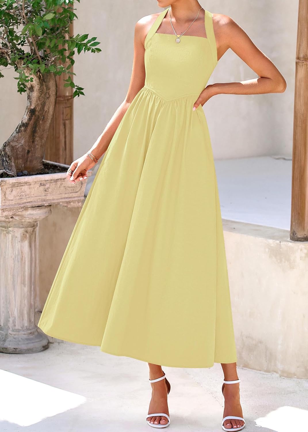 KIRUNDO Summer Dresses for Women 2026 Halter Maxi Wedding Guest Party Cocktail Semi Formal Elegant Classy Long Sundress - Image 8