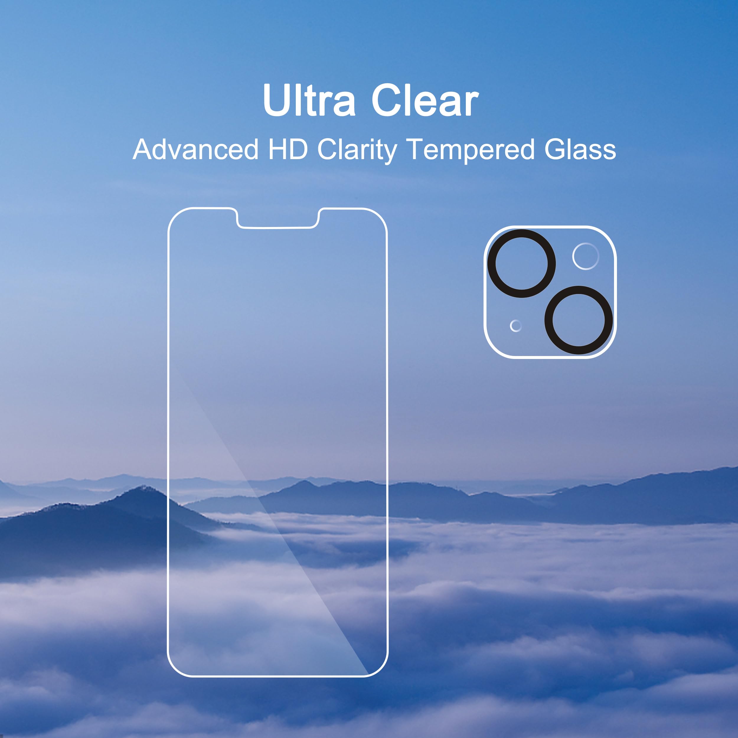 Ailun Screen Protector + Camera Lens Protector for iPhone 14, 3+3 Pack — Amazon image 4