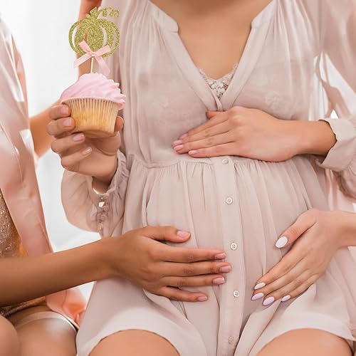 Miniatura 6 de 36 piezas de decoración para cupcakes con temática de otoño con lazo rosa con purpurina para Halloween, Acción de Gracias, decoración de pastel de