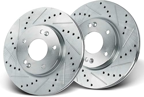 Miniatura 9 de A-Premium Rotores de freno de disco perforados y ranurados delanteros de 11.02 pulgadas (11.024 in) compatibles con modelos seleccionados de Kia y