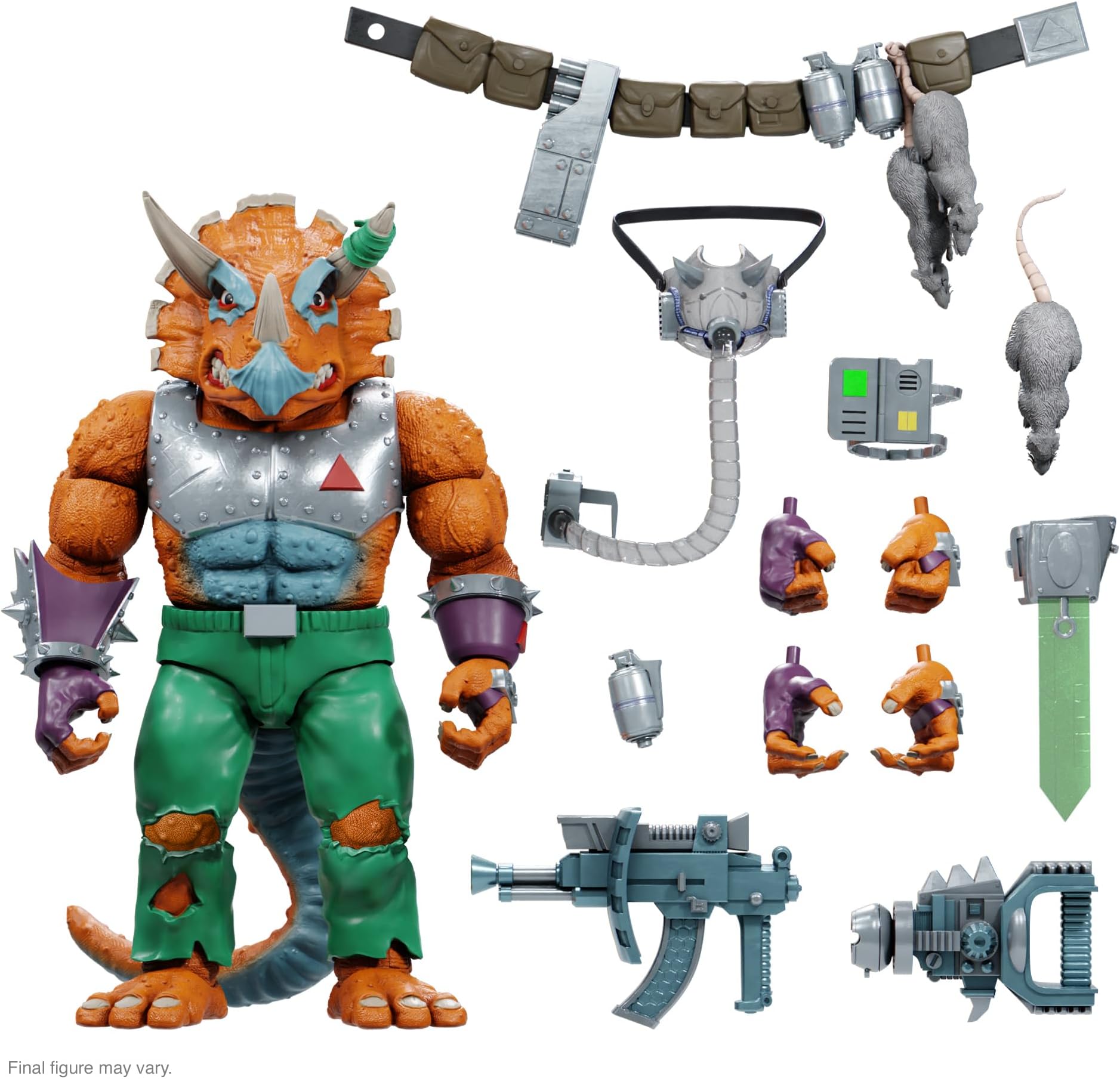 ULTIMATES! Teenage Mutant Ninja Turtles Triceraton - 8" TMNT Action Figure with Accessories Classic Cartoon Collectibles