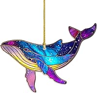 Vista 22 de Adorno Colgante Plano 2D de Vidrio Manchado Falso de Tortuga de Acrílico, Adorno de Tortuga Marina, Adornos de Tortuga para Árbol de Navidad, Regalo