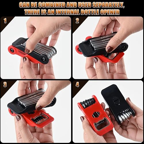 Miniatura 4 de LOZAGU Juego de llaves Allen plegables, juego de llaves Allen métricas y SAE 14PCS