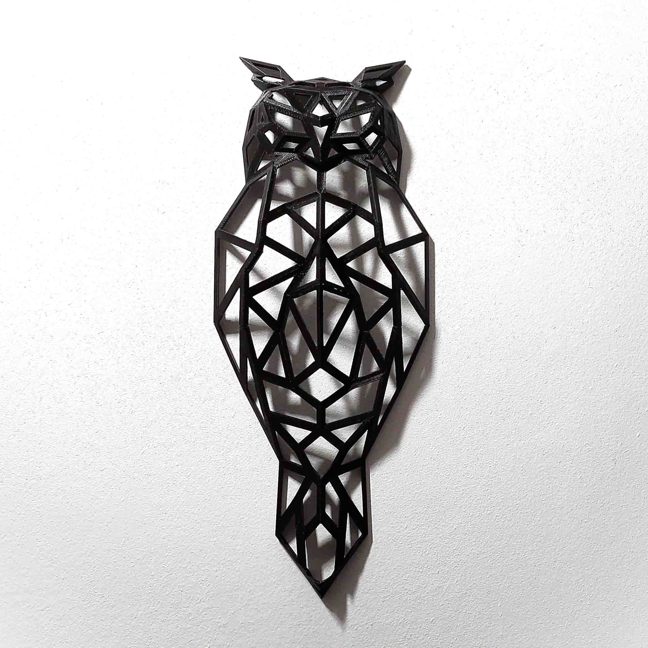 3Design Product. Owls, Large Wall Owl, Animal Home Decor, Plant Plastic, 3D Printing in Savoie Design: contemporary, minimalist, sculpture(Black, M)