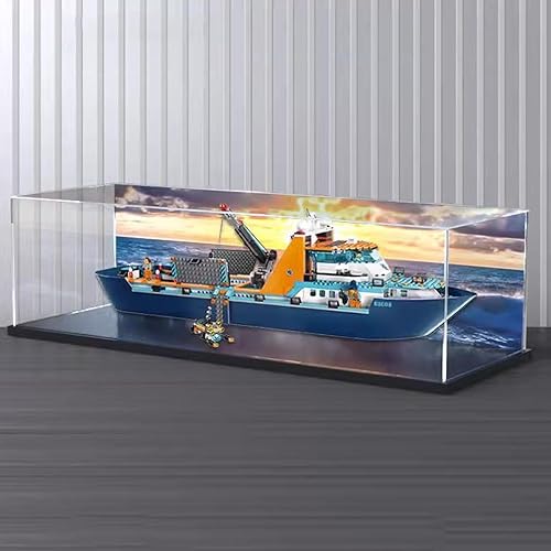 Miniatura 2 de Vitrina de acrílico para Lego City Arctic Explorer Ship 60368 - Escaparate, protege y decora tu modelo con almacenamiento a prueba de polvo (fondo D