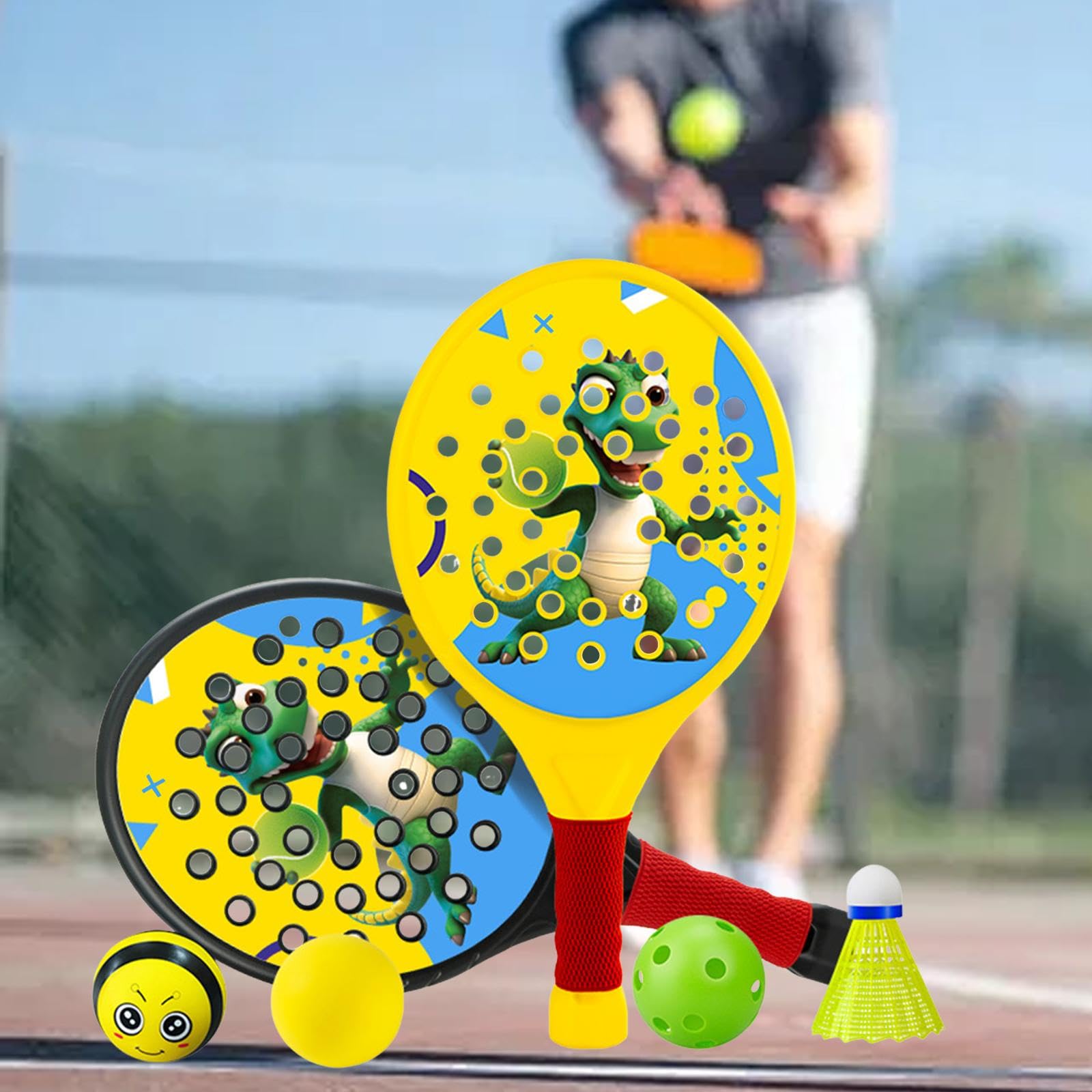 2X Paddle Tennis Racquet Baschetti per Bambini per L'allenamento per Principianti Junior