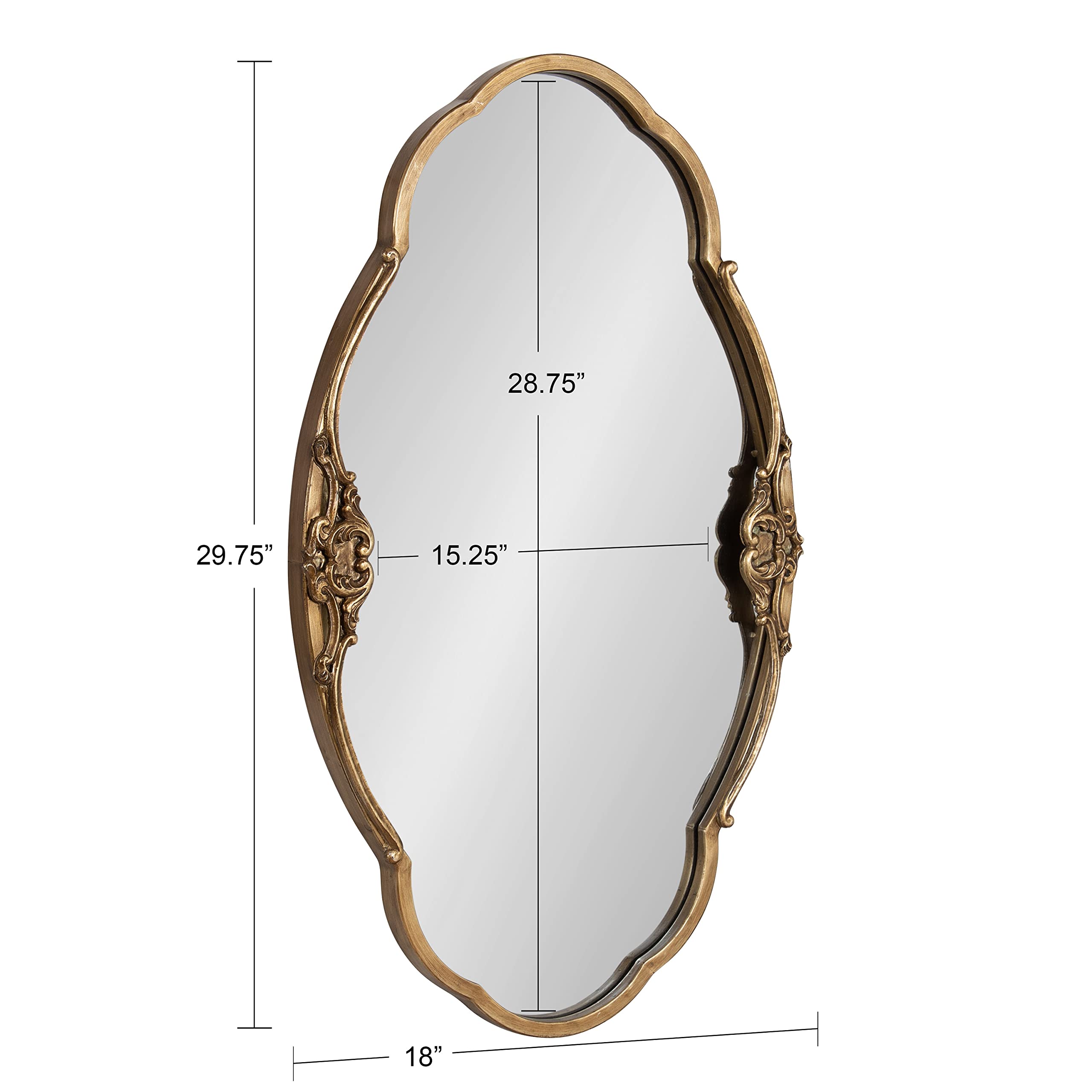 レトロ アンティーク雑貨 岩城硝子 エメロード ブラジル丸 Amazon.com: Kate and Laurel Novella Glam Ornate Mirror, 18x30