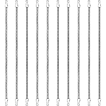 10PCS 20 Inch Stained Glass Window Hanging Chain, Metal Chain with Safety Hooks, Picture Hanging Chain Sunshine Catcher Black Nickel Plating Window Panels Chains