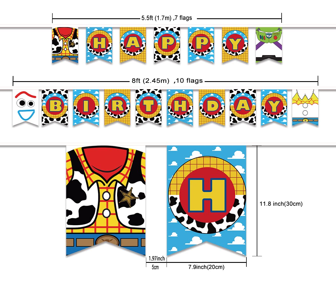 Toy Story Birthday Banner - Happy Birthday Decorations For Kids & Adults, Indoor/Outdoor Party Backdrop