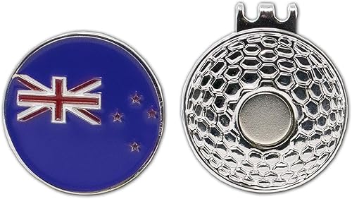 Miniatura 9 de DA VINCI Clip magnético para sombrero de golf con marcador de pelota de golf de metal de 1 pulgada en relieve de la bandera de los países