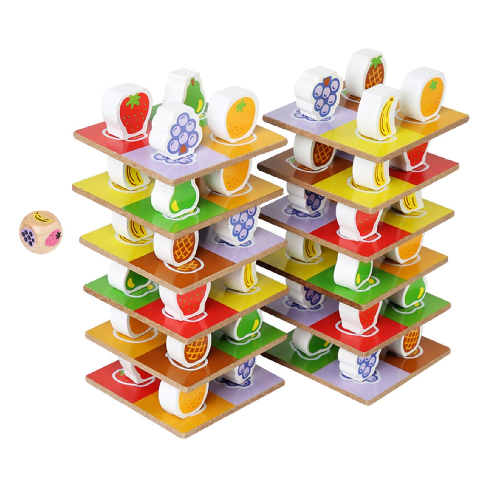 Jeu Éducatif en Bois à Empiler pour Garçon et Filles, Blocs D'équilibre Stimulants, Set de 1 pour Développement Cognitif et Imagination