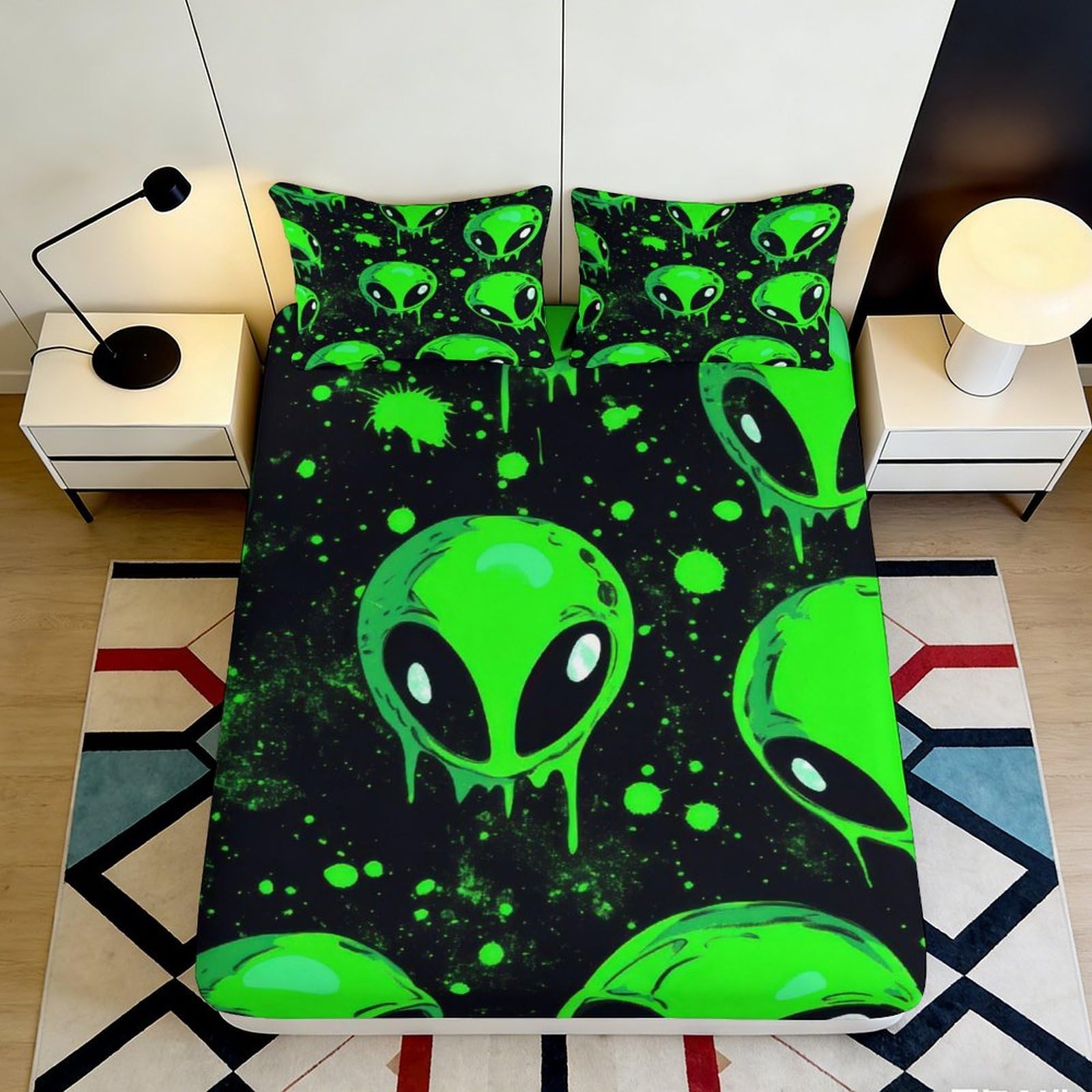 3D Printed Wolf Fitted Sheet Microfiber Deep Pocket Bedroom Non-Slip Wolf Mattress Fitted Cover for Adults Home 160x200x25cm