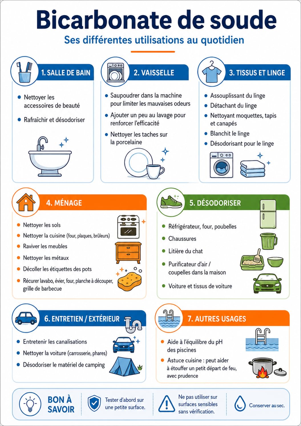 Made in France - Bicarbonate de Soude 6kg EluOecolo - Qualité alimentaire - Tous usages - Maison/Hygiène/Cuisine - Doseur à l'intérieur - Condtionné dans un CAT local