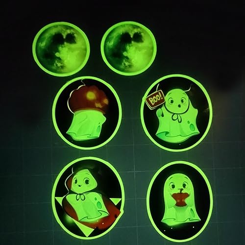 Miniatura 4 de Papel adhesivo imprimible que brilla en la oscuridad, 8.5 x 11 pulgadas, 5 hojas de papel adhesivo de vinilo resistente al agua luminoso para