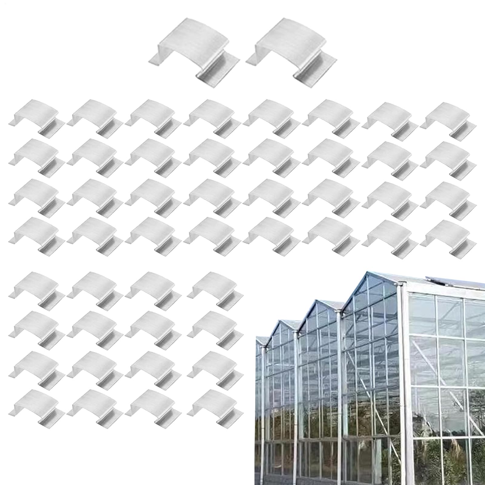 Grapas para invernadero de acero inoxidable con 50 clips tipo G de fijación para paneles de jardín