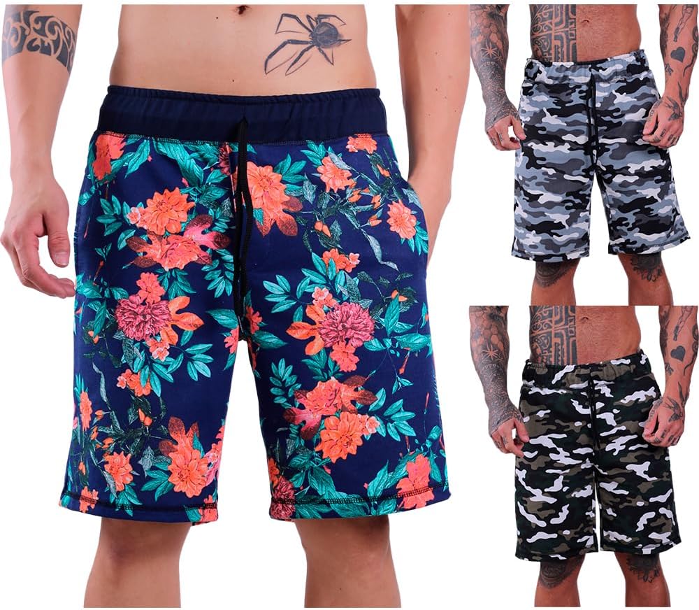 Kit 3 Bermudas Moletom Masculinas MXD Conceito Cores Básicas Casuais Treinos Musculação Academia