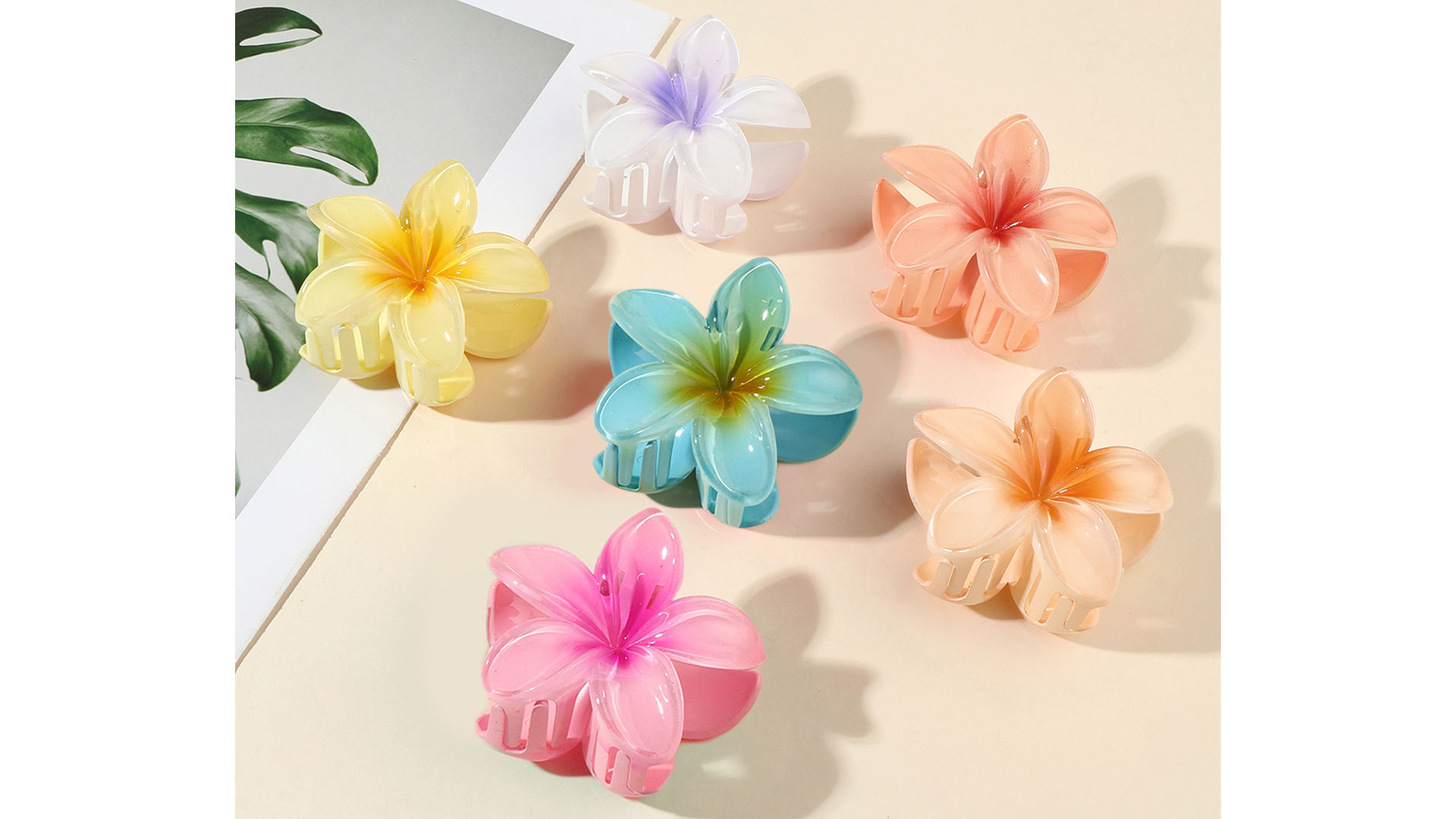 Sisiaipu Flower Hair Clips For Women 6 Pcs Hawaiian Large Claw Clips Plumeria Medium Hair Claw Clips For Thick Thin Hair Hibiscus Tropical Beach Hair Accessories For Women Girls And Girls-Ice - View #12