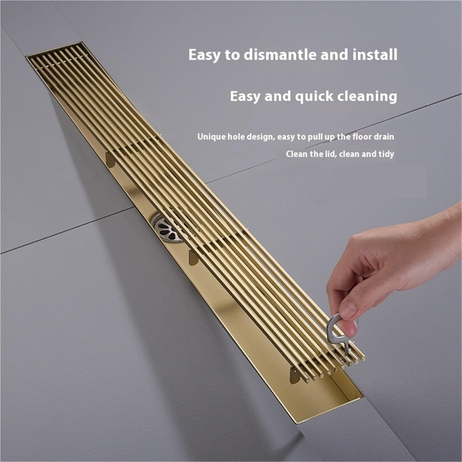 Desague Ducha Lineal Desagüe del Piso De La Ducha Baño Fila 20-60 Cm