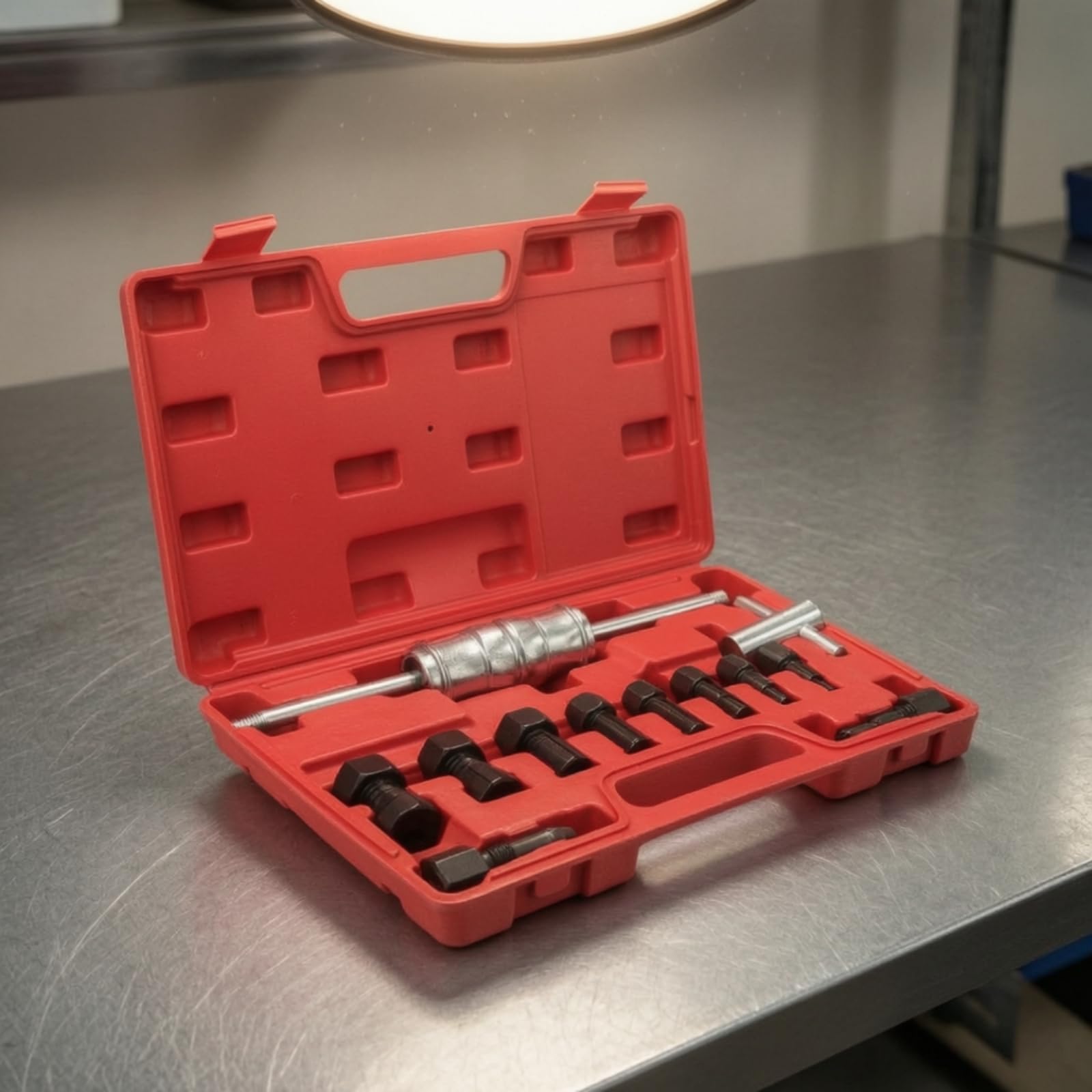 Dispositivo per Rimozione Cuscinetti Estrattore Interno Set Attrezzatura Meccanica Estrattore Asta Lunga Filettata Presa Sicura Conservazione Ordinata