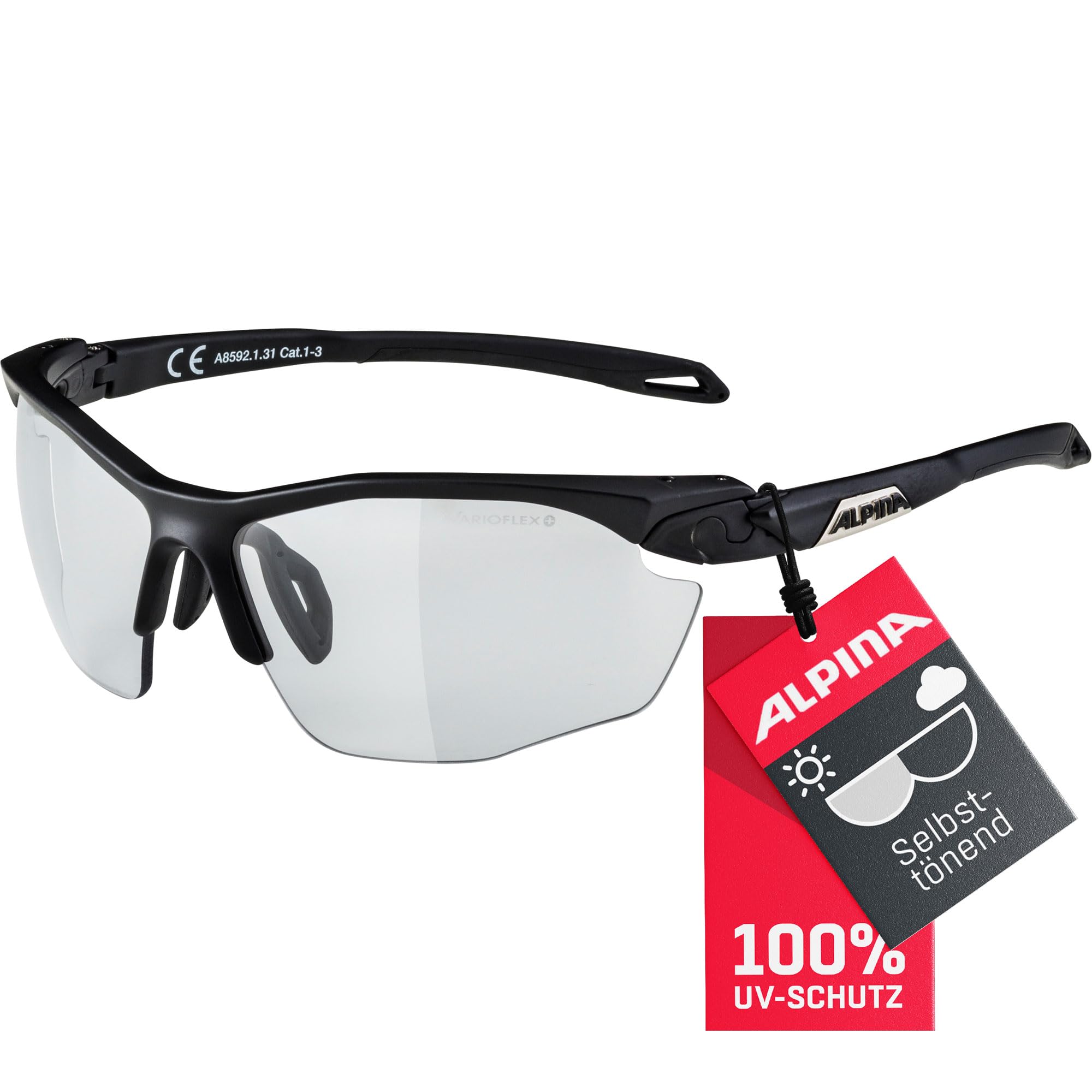 ALPINA TWIST FIVE HR V - Selbsttönende, Bruchfeste & Beschlagfreie Sport- & Fahrradbrille Mit 100% UV-Schutz Für Erwachsene