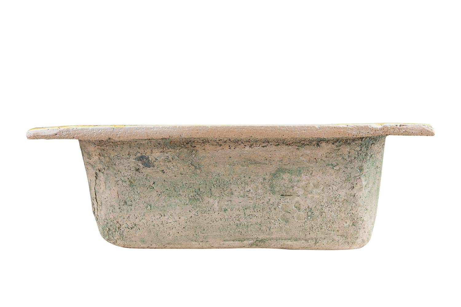 Lavabo ceramica siciliana Terra - Lavello da cucina quadrato da incasso, Un Lavabo da cucina colorato fatto a mano da cucina | Lavello da cucina in ceramica siciliana dall'Italia 42 x 42 cm