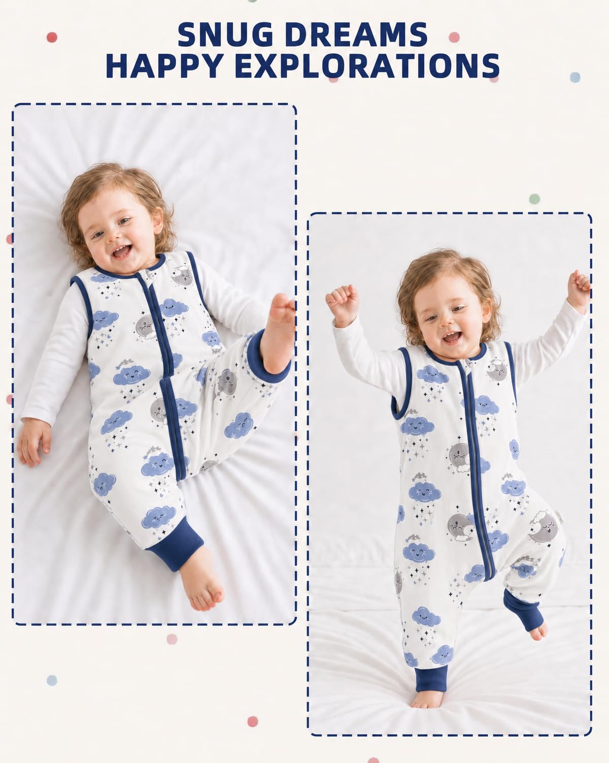 JiAmy Sacco Nanna Neonato con Piedi 1.5 TOG in Cotone 6M-6A